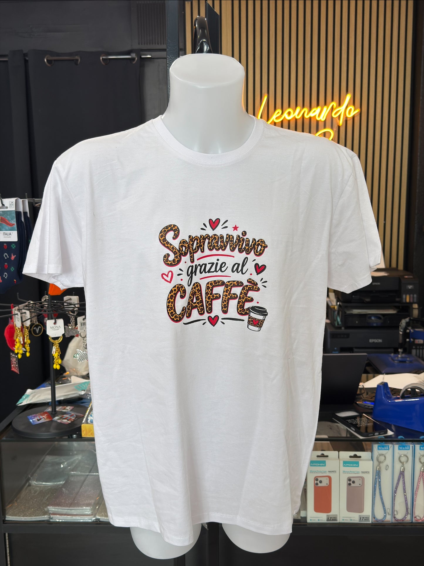 T-shirT SOPRAVVIVO GRAZIE AL CAFFE'