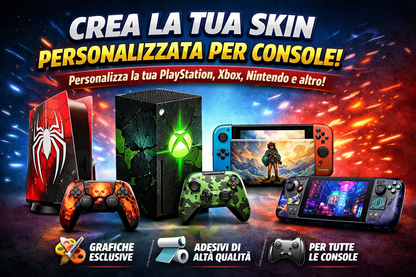 SKIN C.O.N.S.O.L.E. PERSONALIZZABILE. Inserire modello console dove c’è scritto testo