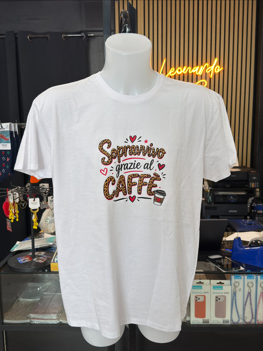 T-shirT SOPRAVVIVO GRAZIE AL CAFFE'
