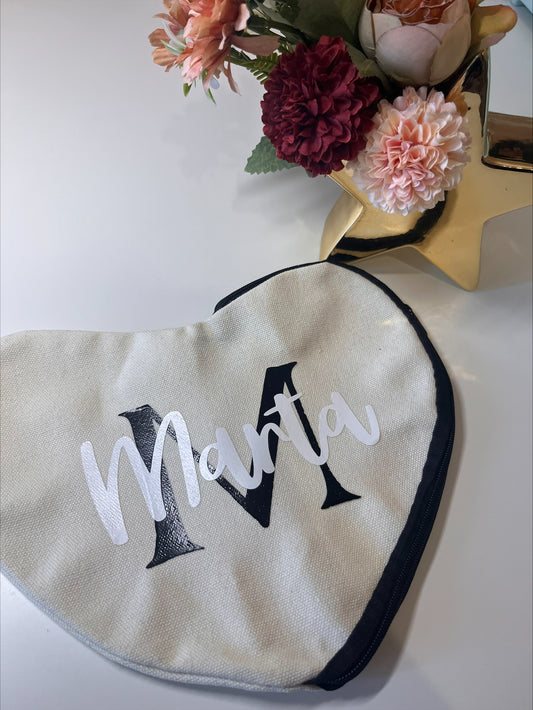 Pochette beige cuore personalizzabile